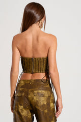 OUT LIKE A BANDIT FAUX LEATHER CORSET