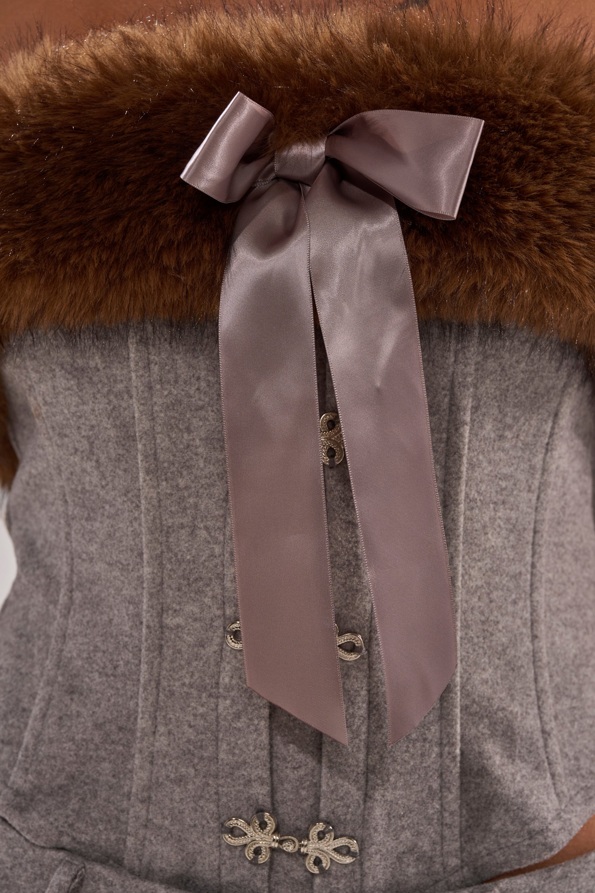 HALLE FUR TRIM CORSET