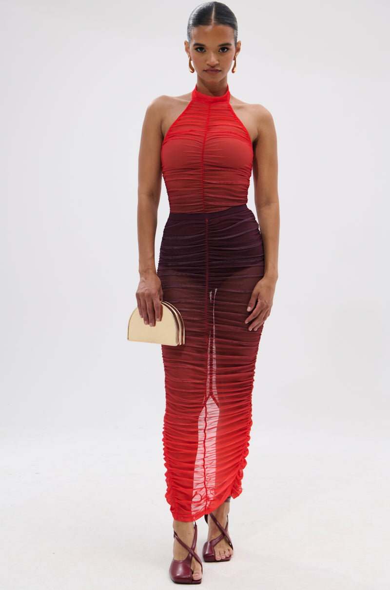 OH FIRE OMBRE MAXI SKIRT
