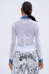 DIFFERENT LOVE MESH BUTTON DOWN