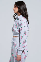 GARDEN PARTY RHINESTONE BUTTON UP TOP