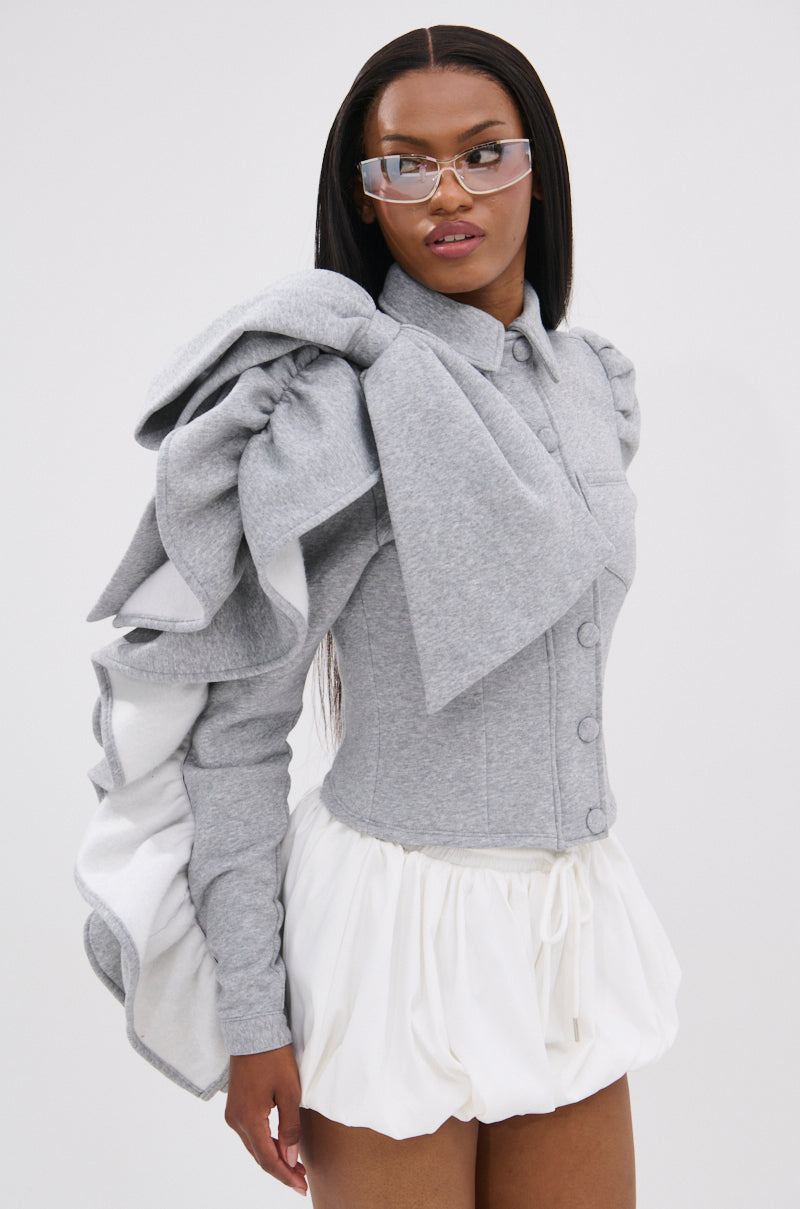 SEIZE THE DAY FRENCH TERRY BLOUSE TOP