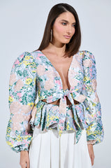 2 WAYS TO SLAY BROCADE LONG SLEEVE TOP