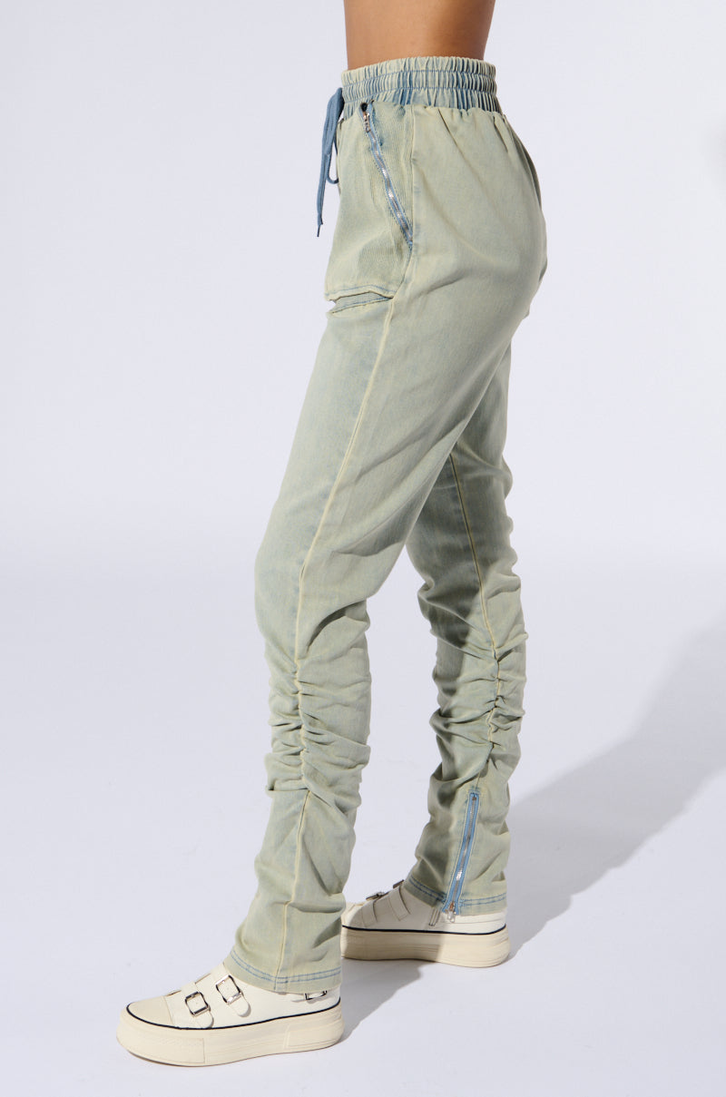 SOCIAL STATUS FLARE LEG DENIM JOGGER