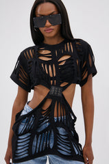 SHREDDED OVERSIZED SHORT SLEEVE TEE