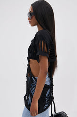 SHREDDED OVERSIZED SHORT SLEEVE TEE