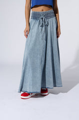 ALEX ACID WASH DENIM MAXI SKIRT