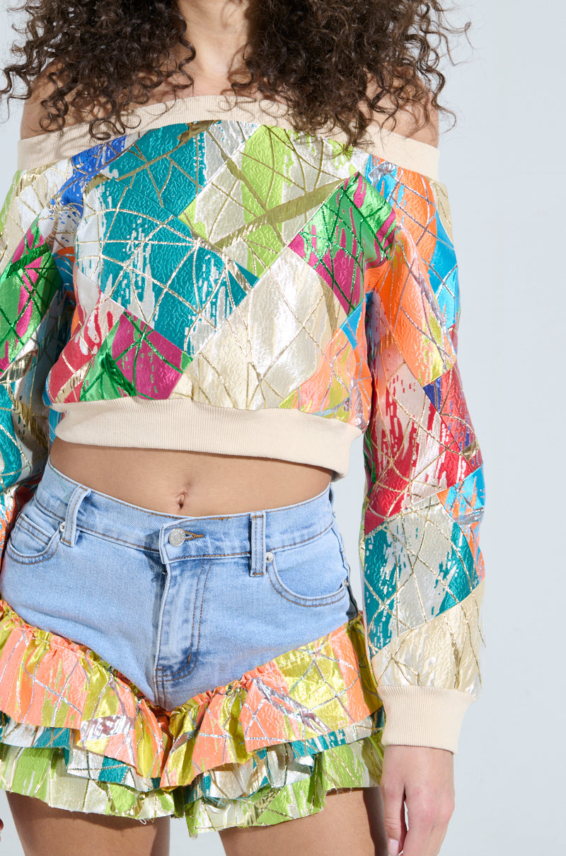 LIFE IS BUT A DREAM OFF THE SHOULDER SWEATSHIRT