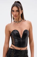 BABY GIRL FAUX LEATHER WITH MESH PANEL CORSET