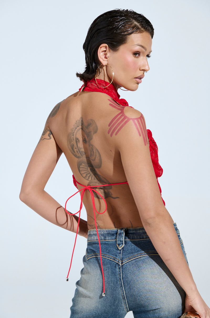 LETICIA LACE HALTER NECK TOP