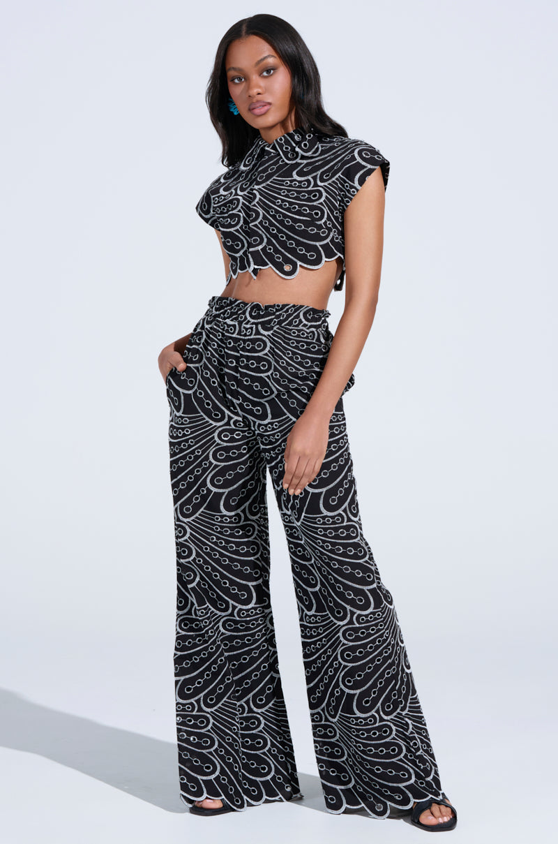 SET YOU FREE BLACK MULTI PALAZZO PANT