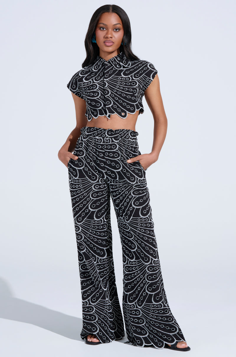 SET YOU FREE BLACK MULTI PALAZZO PANT
