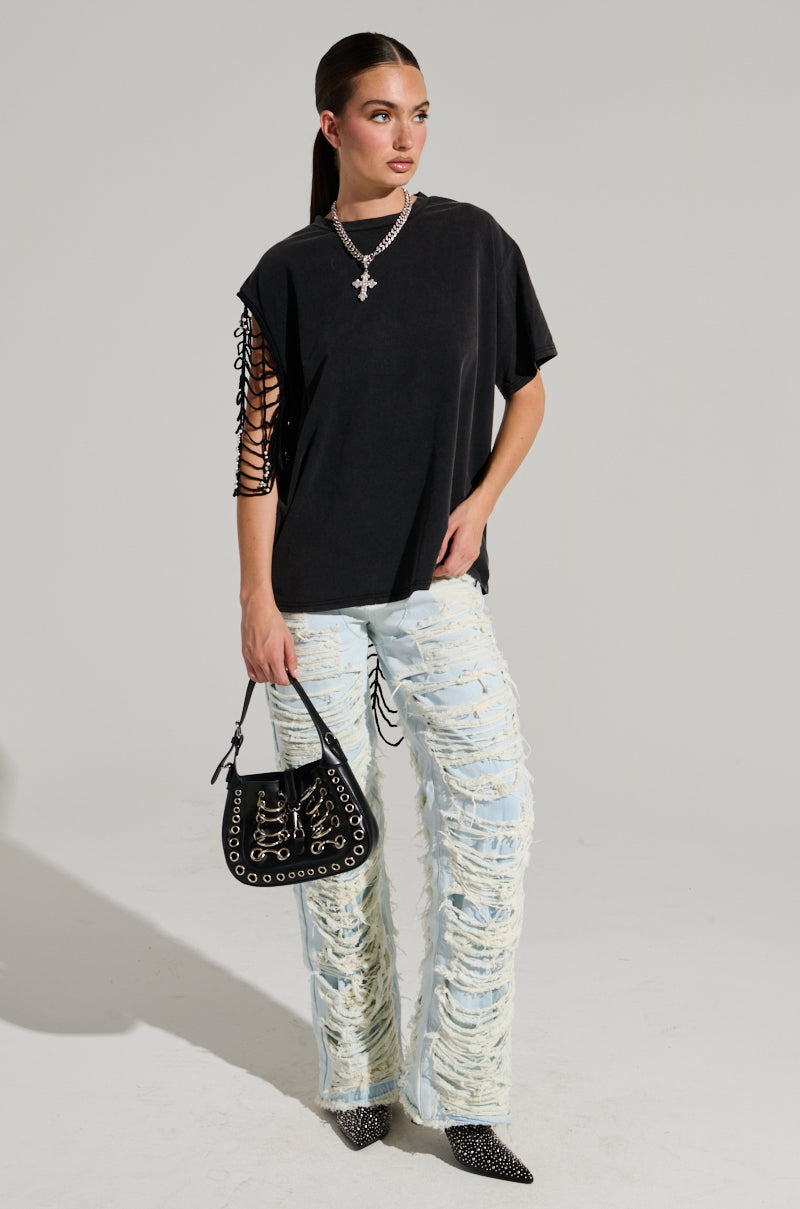 SOMEONE YOU KNOW SHIRT WITH CUTOUTS ON BACK