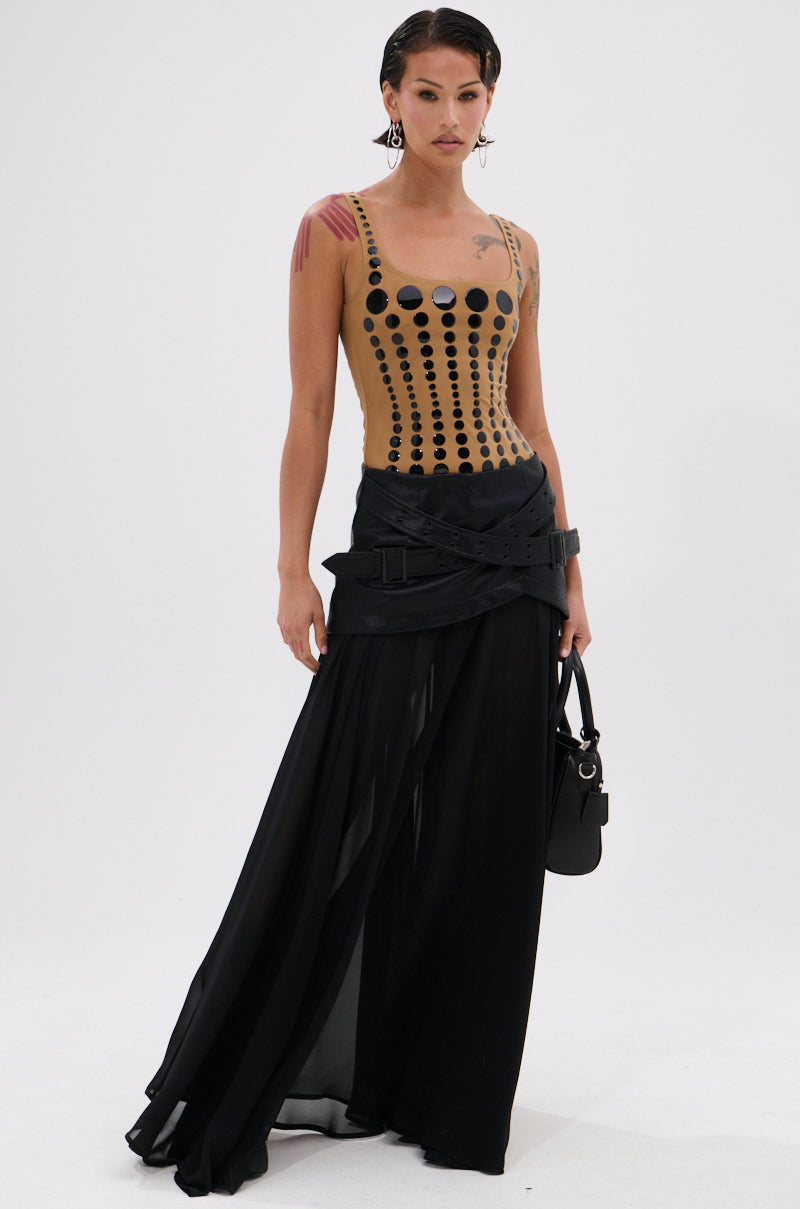 NOT WHAT YOU THOUGHT POLKA DOT MESH BODYSUIT