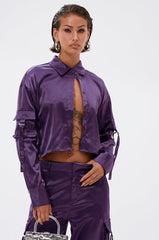 MAYBE ITS YOU SATIN BUTTON DOWN