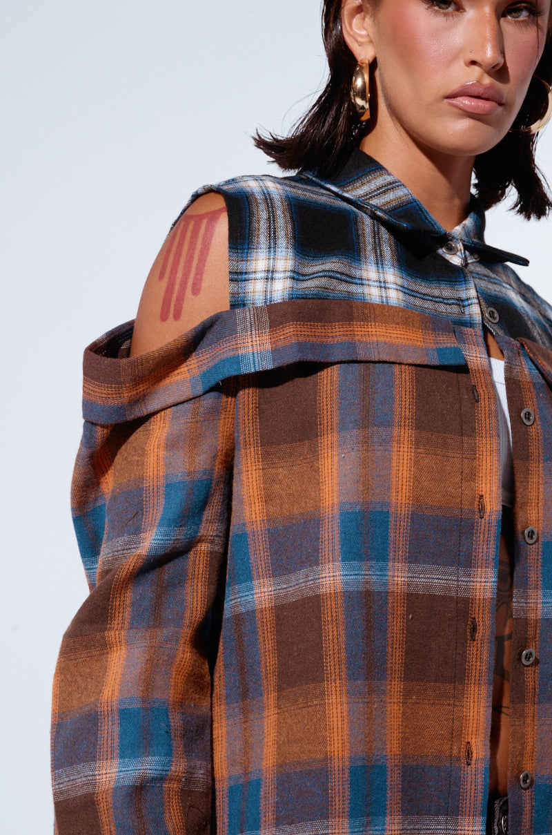 ALL IN A DAYS WORK BUTTON DOWN FLANNEL SHIRT