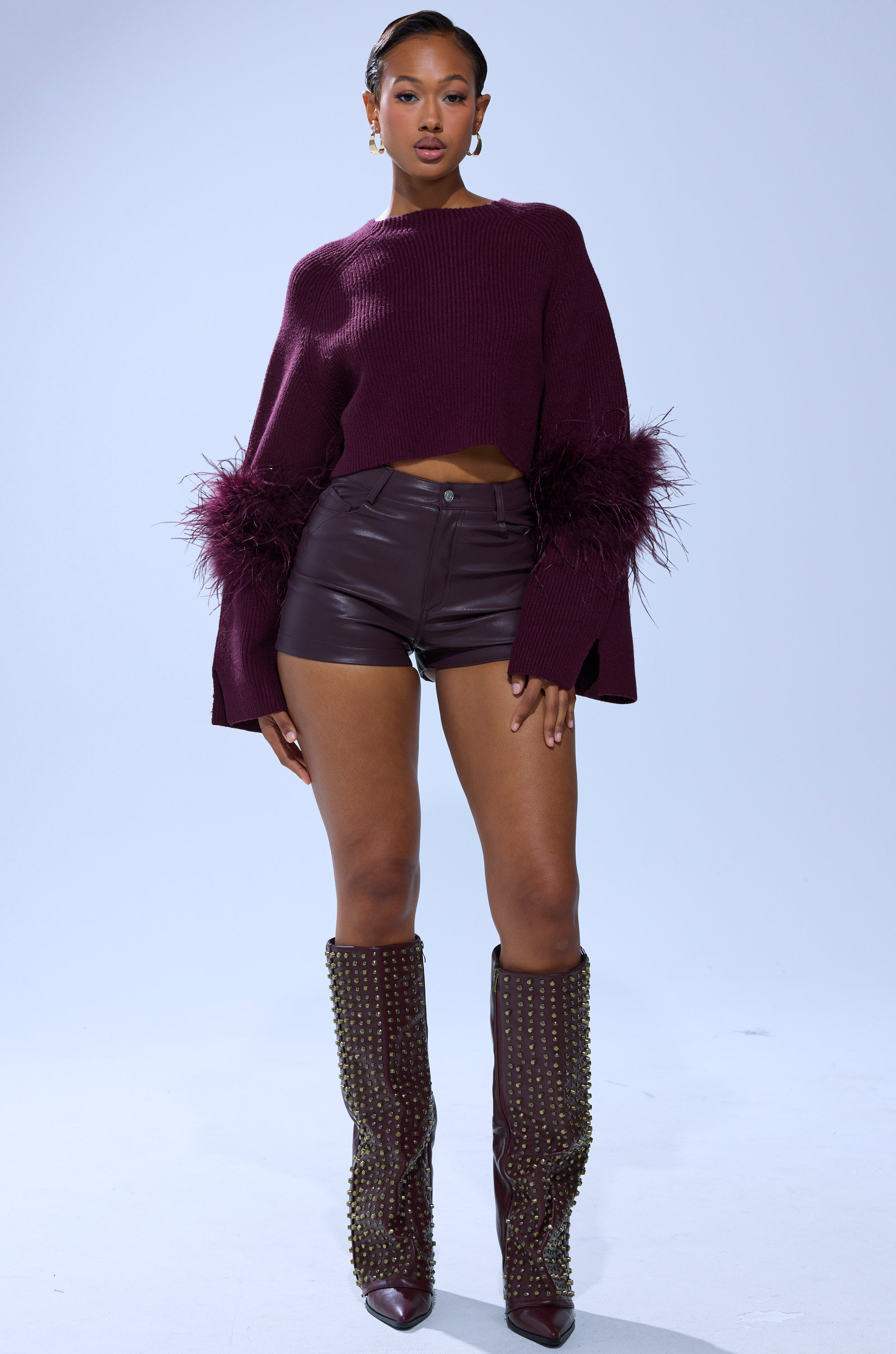 MILLY FEATHER TRIM SWEATER