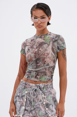 MEET ME HALFWAY PRINTED MESH TEE