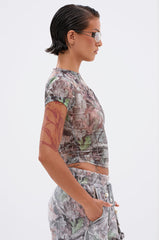 MEET ME HALFWAY PRINTED MESH TEE