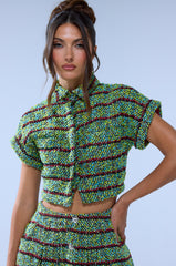 IT'S GIVING TWEED BUTTON DOWN