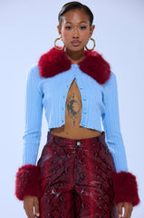 EXTRA IS MY MIDDLE NAME CARDIGAN WITH FUR