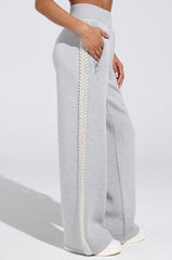 PEARL GIRL WIDE LEG JOGGER IN GREY