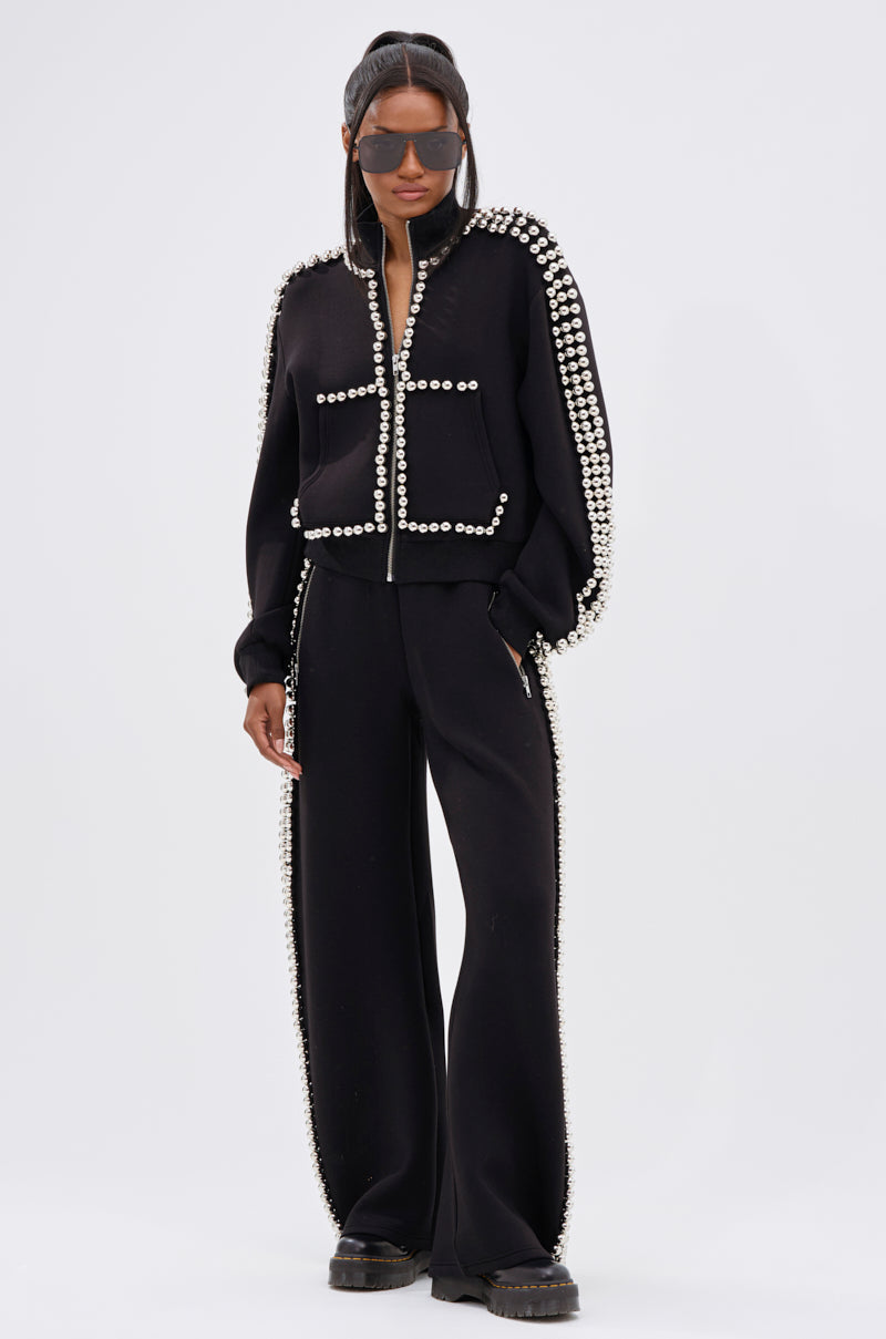 BALLS TO THE WALL ZIP UP SWEATSHIRT IN BLACK