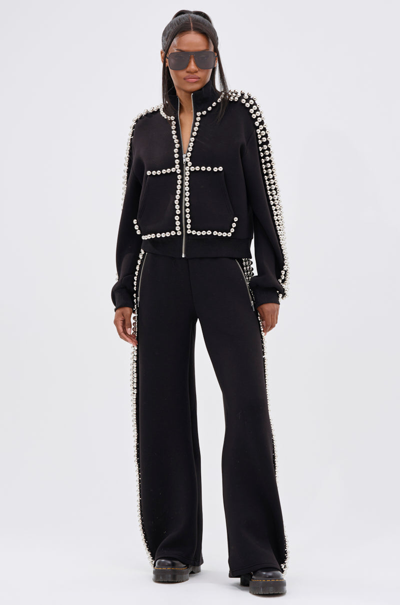 BALLS TO THE WALL ZIP UP SWEATSHIRT IN BLACK