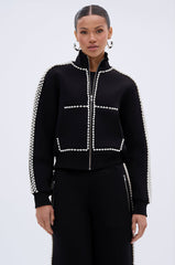 PEARL GIRL ZIP UP SWEATSHIRT