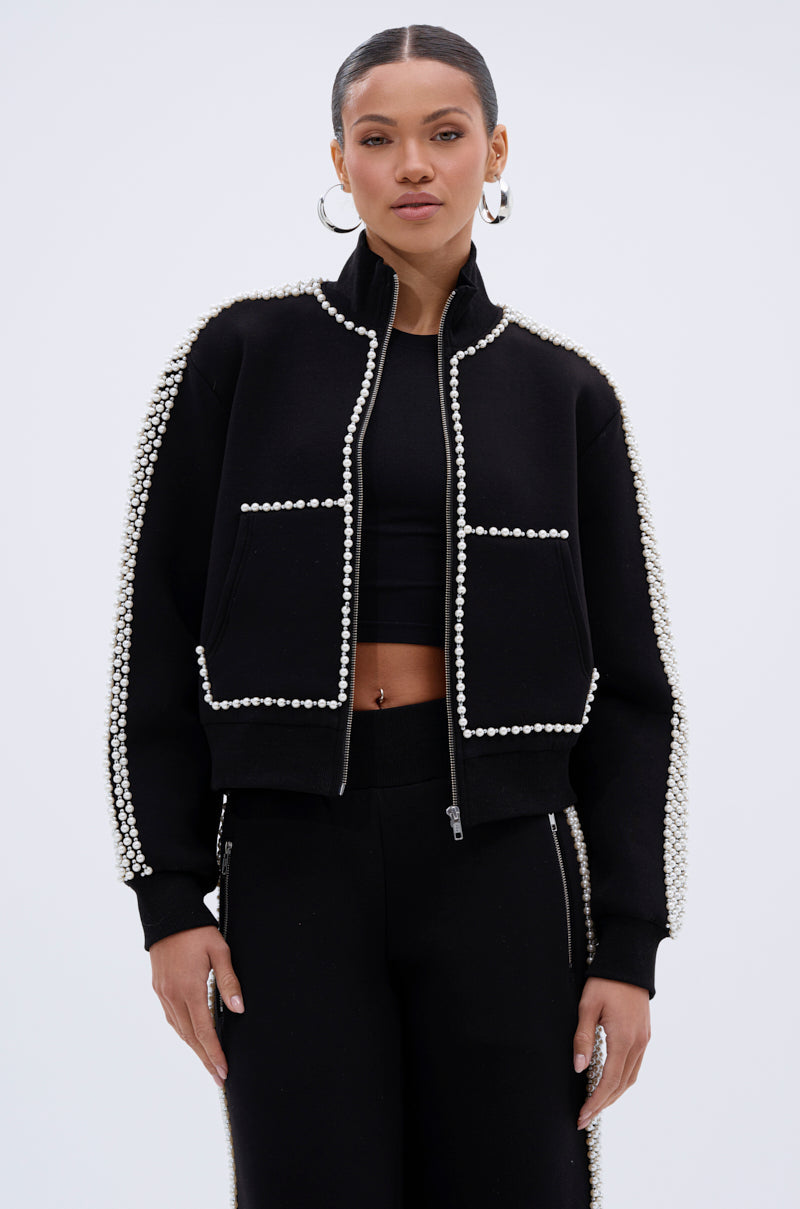 PEARL GIRL ZIP UP SWEATSHIRT