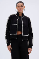 PEARL GIRL ZIP UP SWEATSHIRT