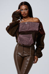 PATCH ME UP MINERAL WASHED SWEATSHIRT IN PURPLE