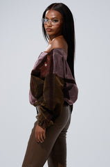 PATCH ME UP MINERAL WASHED SWEATSHIRT IN PURPLE