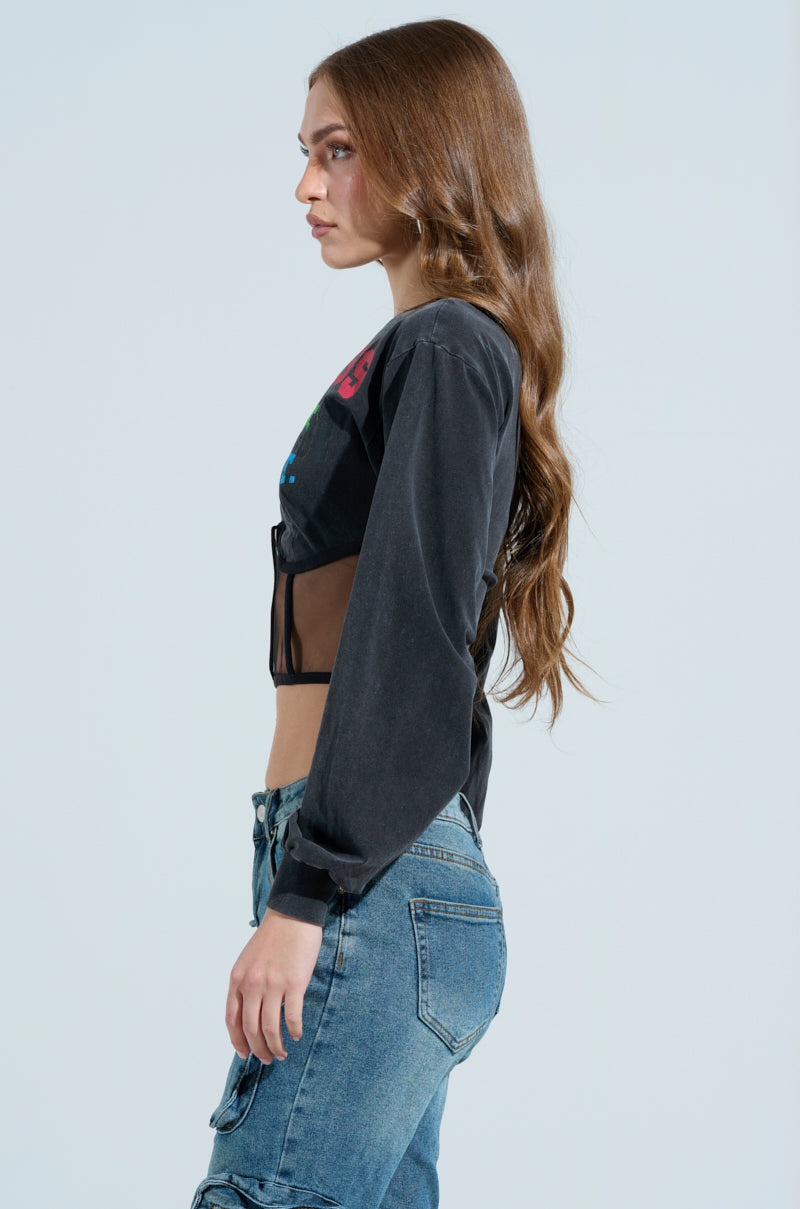 FEARLESS SINCE 1994 CORSETTED SWEATSHIRT