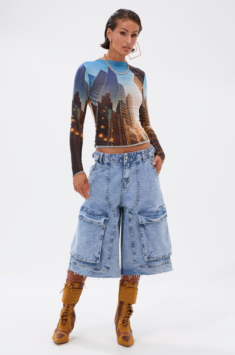 BIG CITY LONG SLEEVE MESH TOP