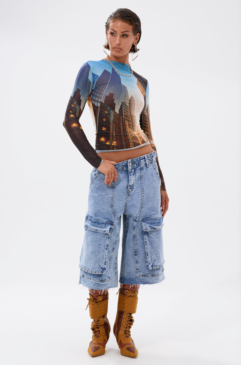 BIG CITY LONG SLEEVE MESH TOP