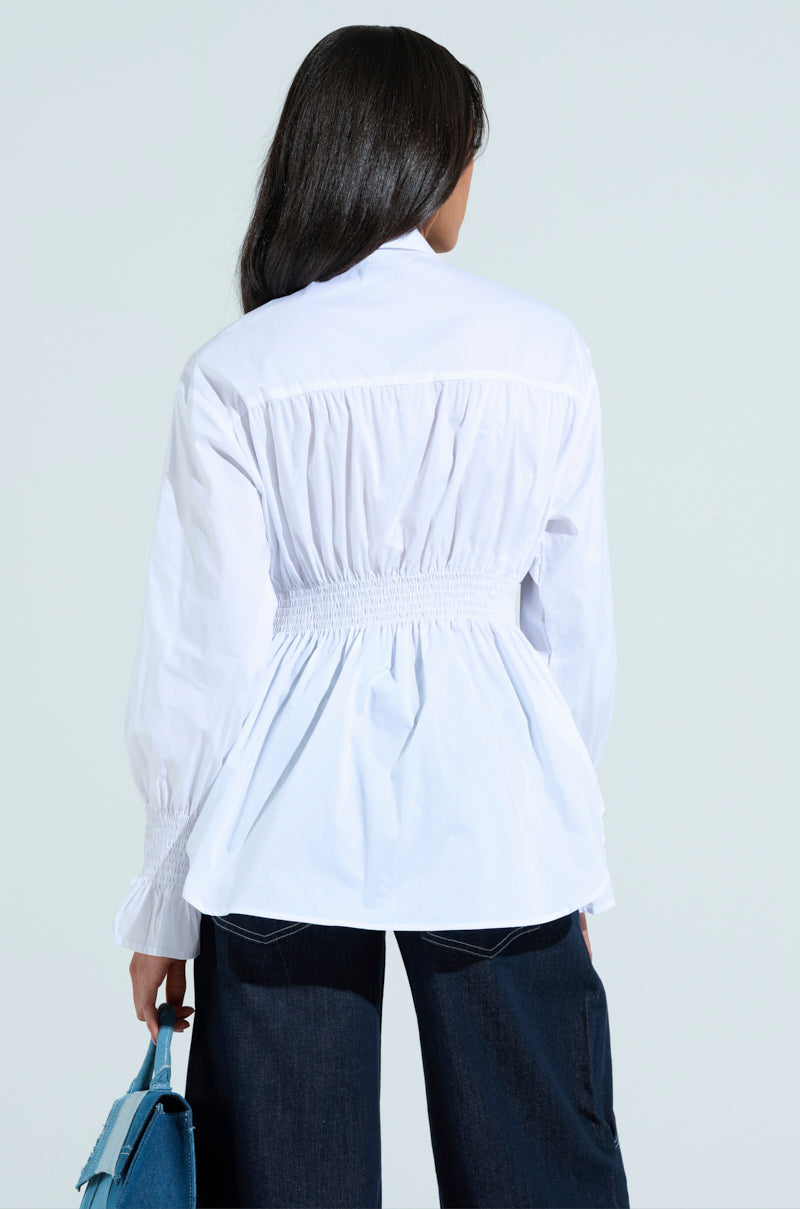 JULIE DENIM BOW BUTTON DOWN