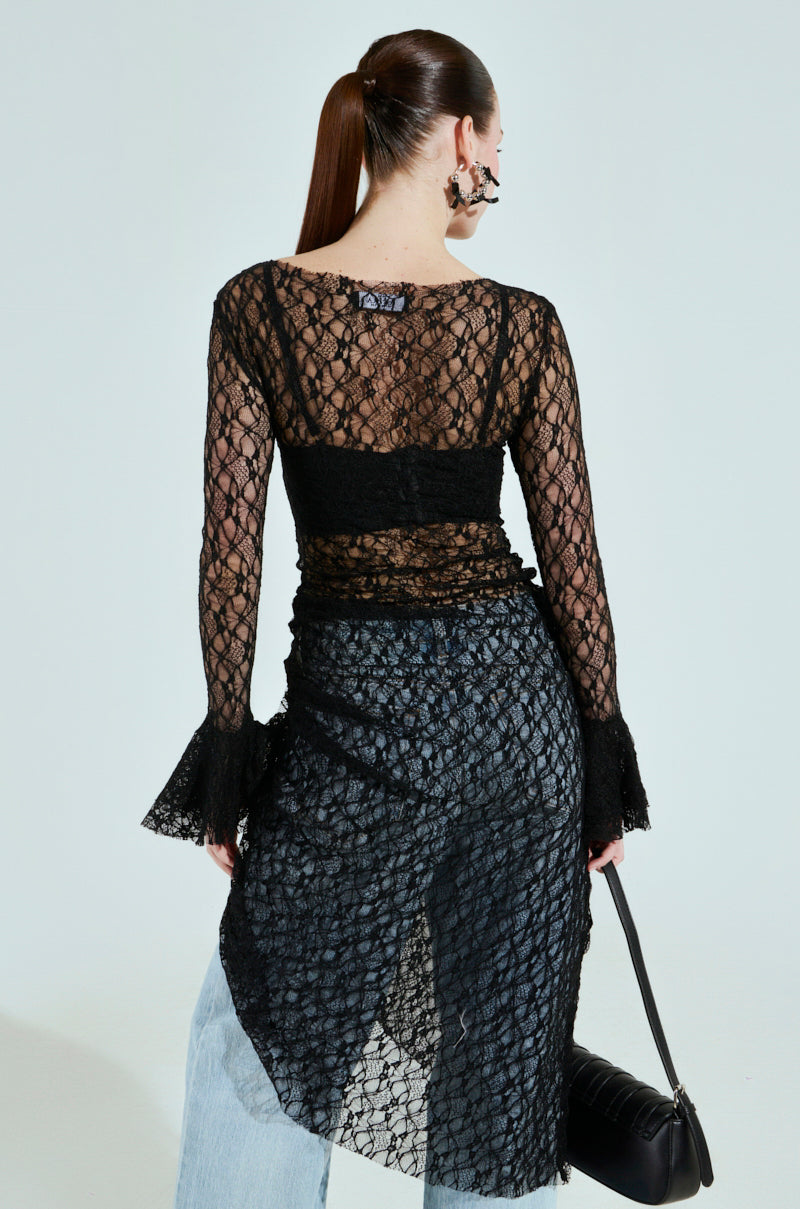 LILY LACE BLOUSE IN BLACK