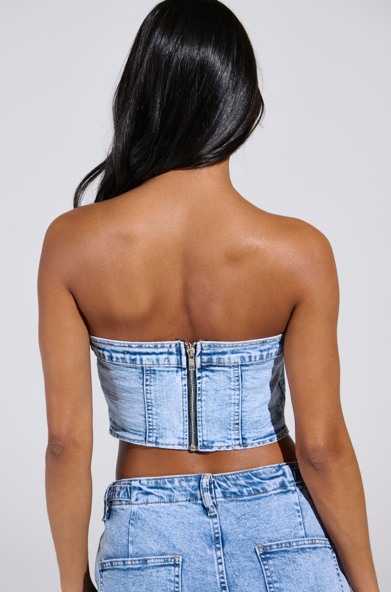 TIED UP DENIM CORSET