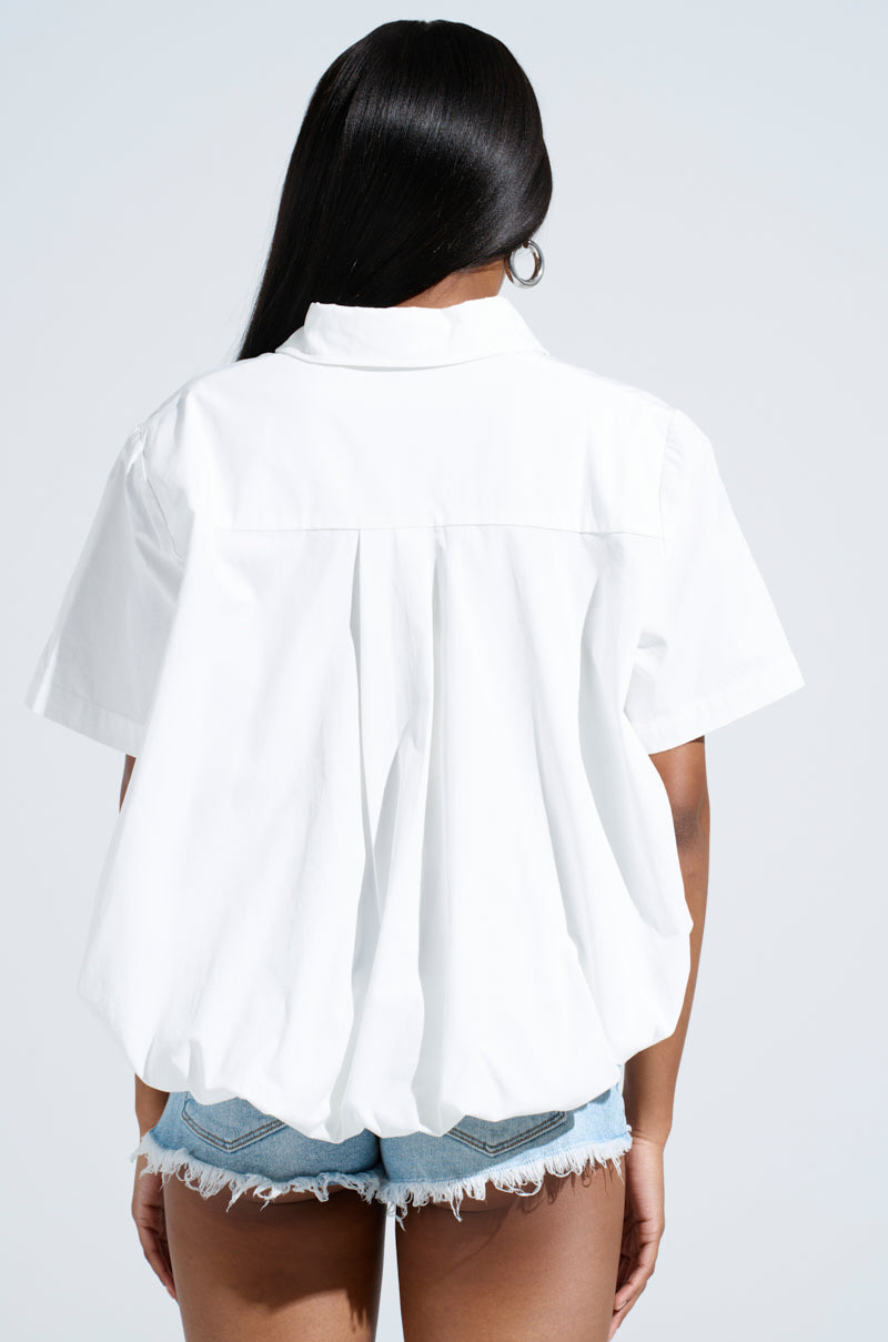 SHINE ON BUTTON DOWN BUBBLE TOP