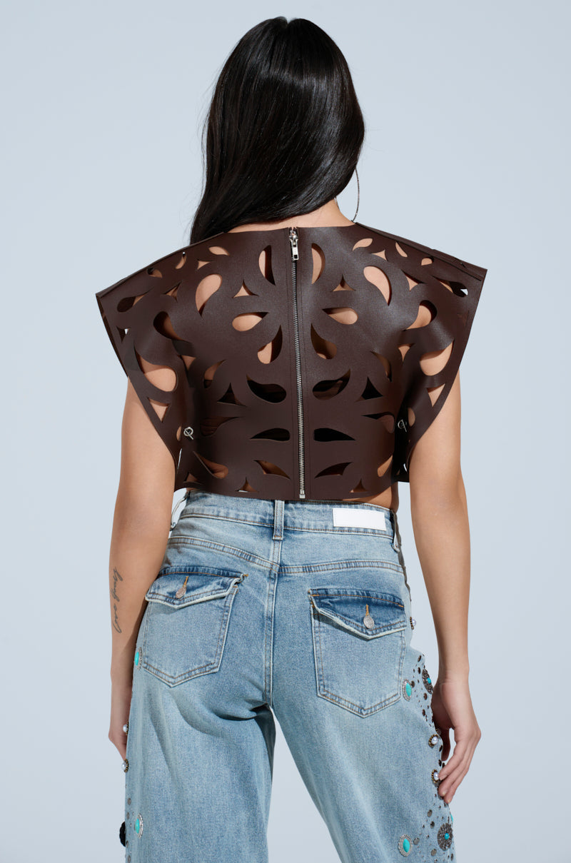 LAY LOW CUT OUT BLOUSE