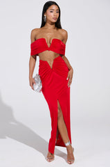 DREAM CATCHER MAXI SKIRT IN RED