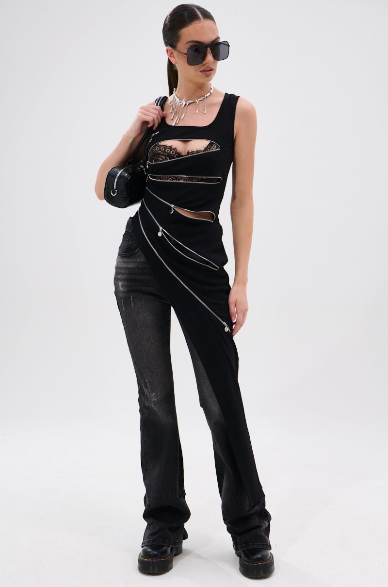 TOO GOOD FOR YOU BLOUSE WITH ZIPPERS