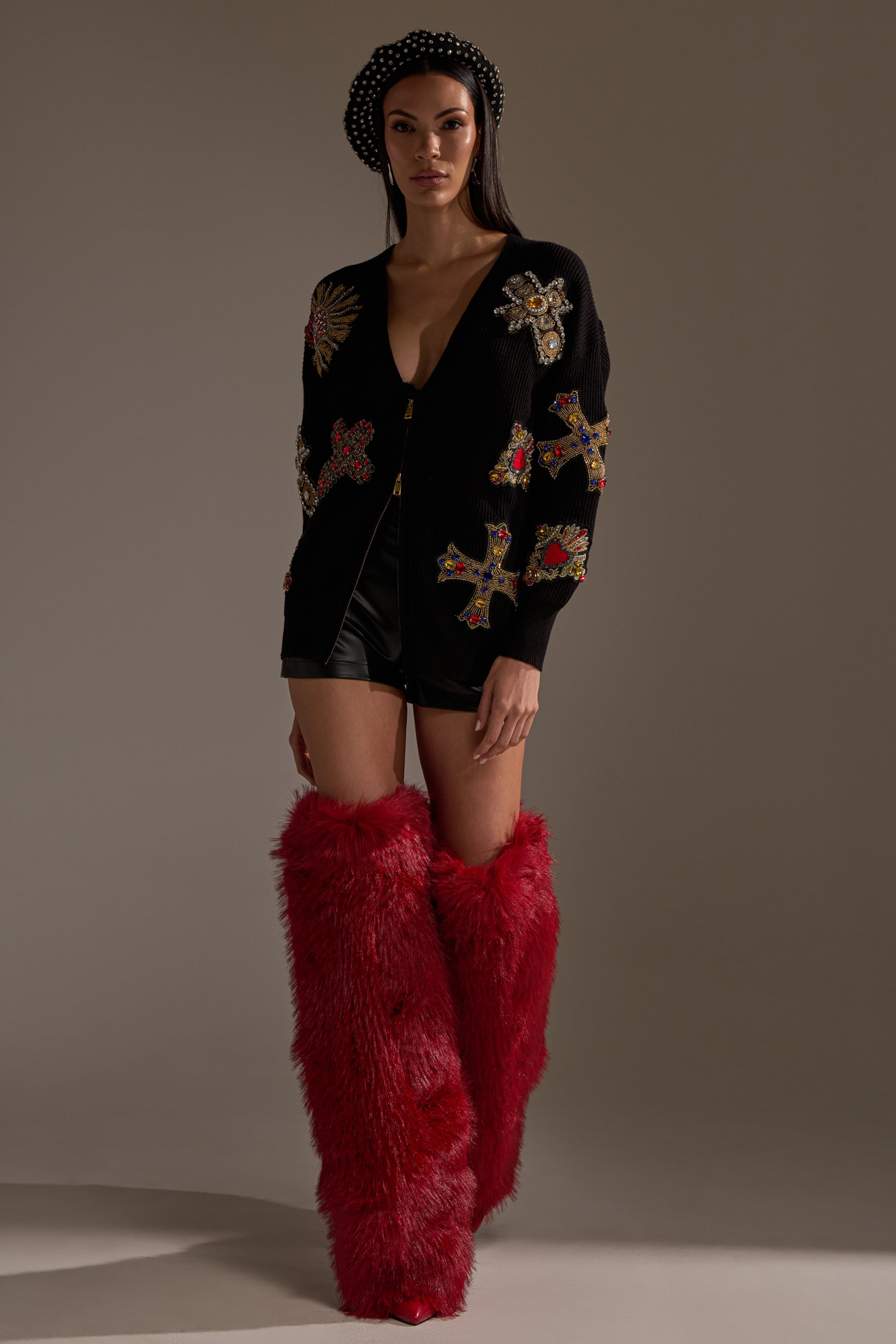 FEELING EXTRA EMBELLISHED SWEATER