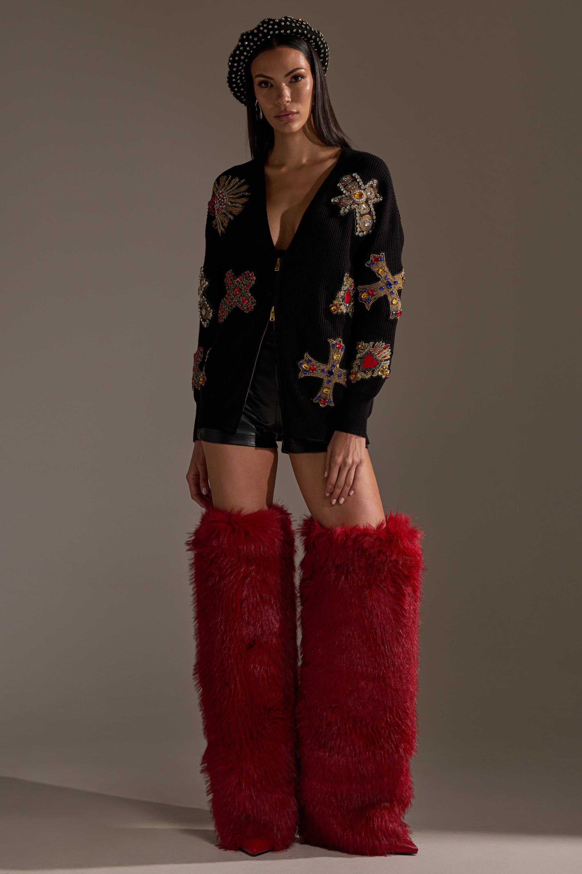 FEELING EXTRA EMBELLISHED SWEATER