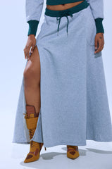 COLLEGIATE FRENCH TERRY MAXI SKIRT