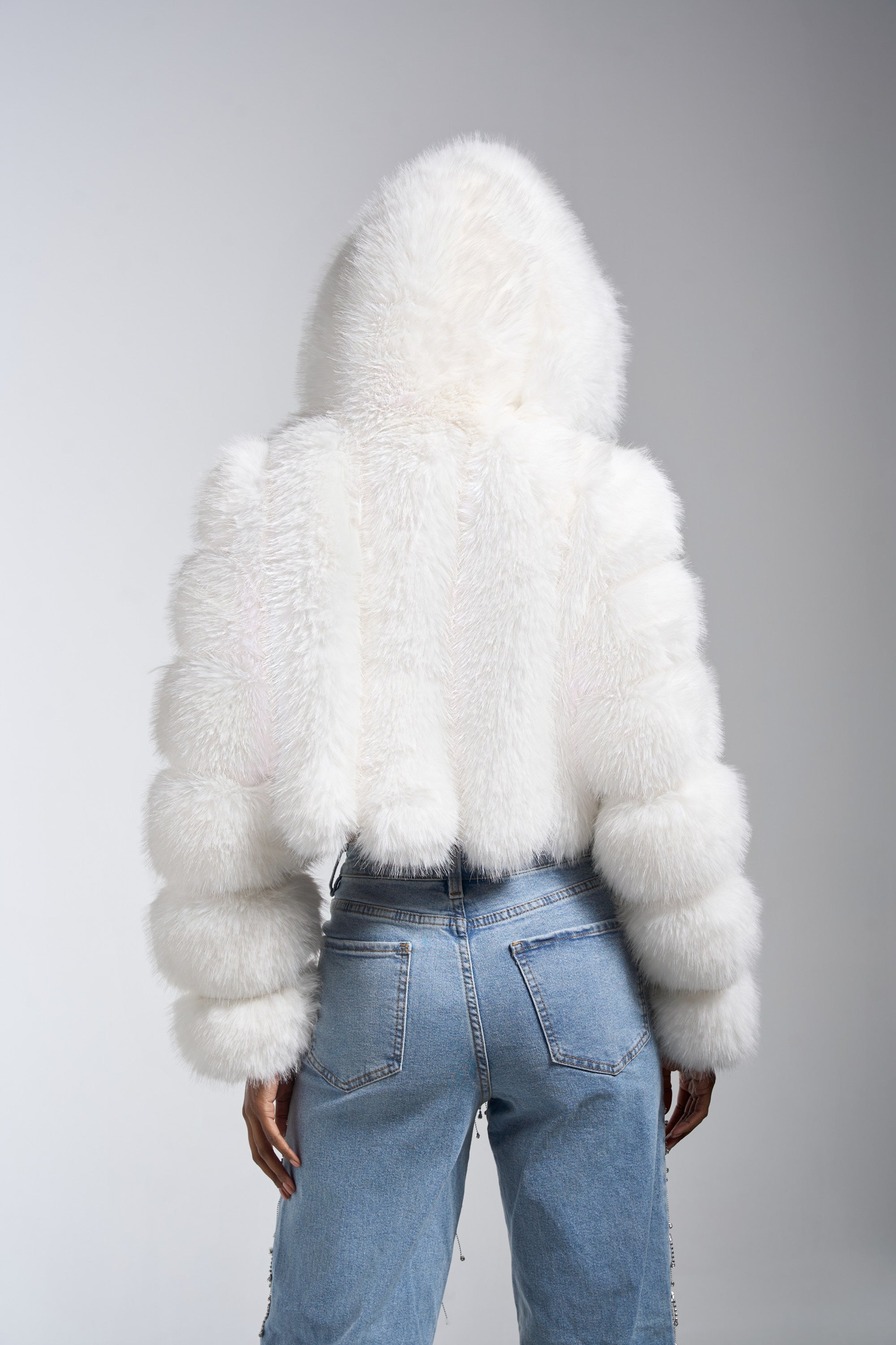 JOLENE FAUX FUR COAT IN WHITE