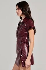 NEVER TOO MUCH PU MINI DRESS