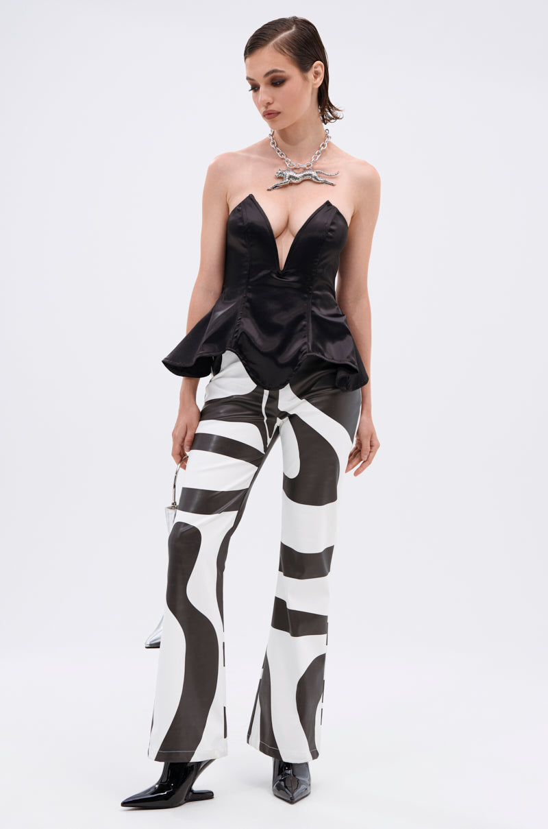 GROOVE ON FAUX LEATHER FLARE TROUSER