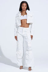 KYLIE CARGO DENIM PANTS